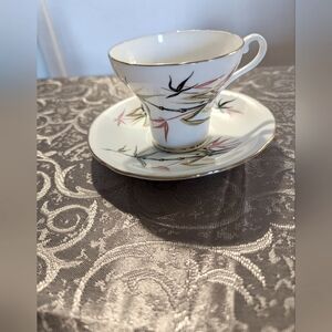 - - Rare Aynsley cup and saucer.  Japanese like pattern with bamboo gr…